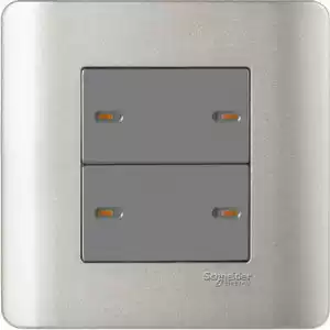 Schneider switch socket Schneider Qisheng tap switch Silver gray four-open single control switch