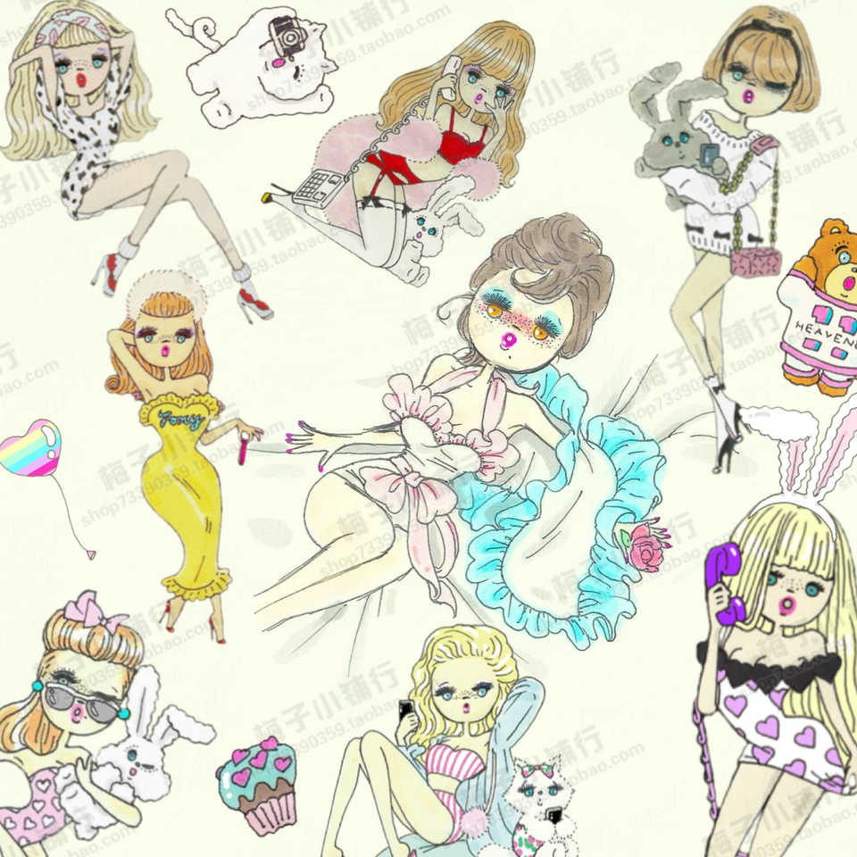 日本插畫foxy插畫貼圖foxy Illustrations素材自摳iphone 安卓