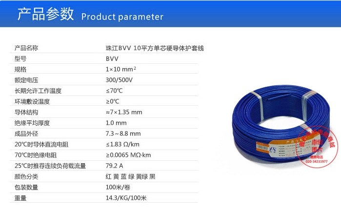 Ring City Guangzhou Pearl River Flame Retardant BVV10 Squared National marked single-core sheath Line Home Fitted Into The Head Line