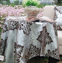 Special European curry suede hot silver square table cloth tablecloth tea table fabric custom-made