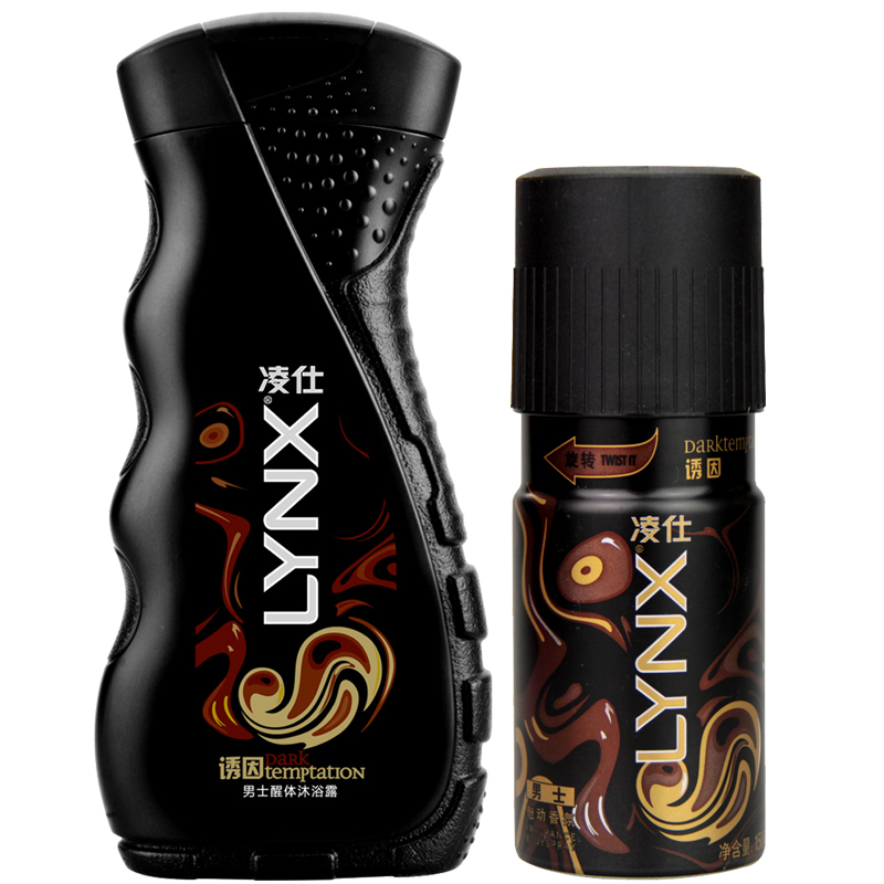 Lynx凌仕效应男士诱因香氛150ml+沐浴露400ml套装 新老包装交替中
