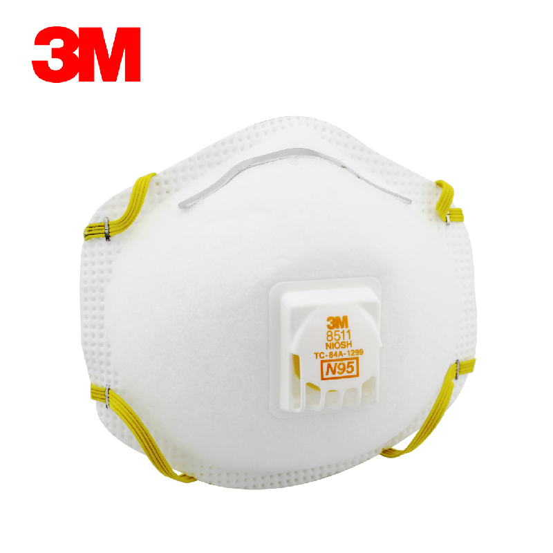 正品3M8511 N95口罩带呼吸阀 PM2.5雾霾防护口罩 防尘防颗粒口罩