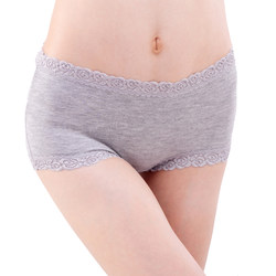 Free shipping for women over 40, boxer mid-rise genuine bamboo fiber fabric seamless underwear sexy lace boxer briefs
