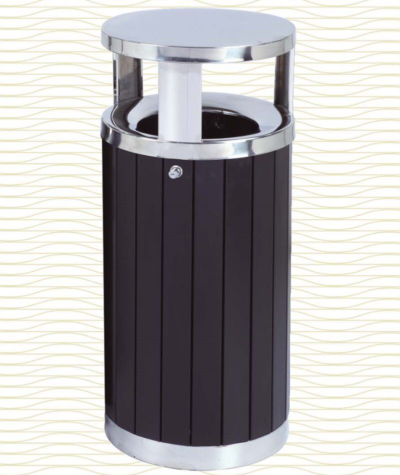 Hotel Subway Steel Wood Rubbish Bins Hotel Outdoor Peel Paper Scraps Box Cisnan Round Thickened Dustbin Special Price