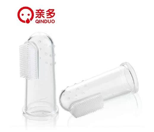亲多 婴幼儿硅胶指套型牙刷宝宝训练乳牙刷母婴用品 QD 2150正品