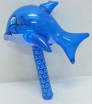 Special price children toy air hammer inflatable toy baby dolphin with Bell inflatable hammer dolphin stick toy