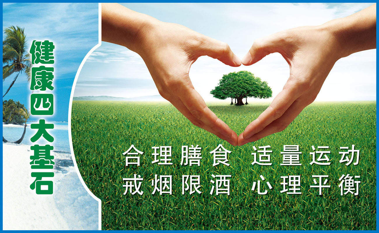 670海报印制展板素材136健康四大基石