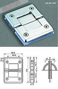 Concord bathroom clip 180-degree shower room hinge glass clip hinge glass hinged glass door clip brightened light