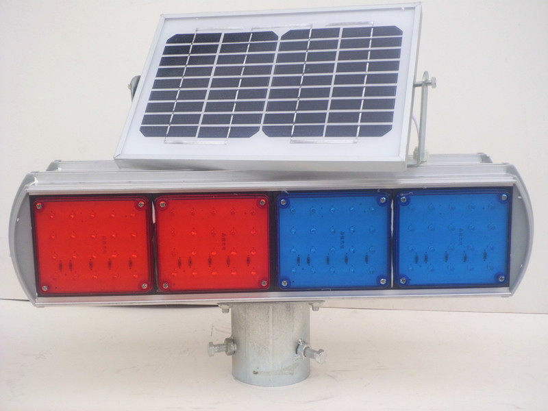 Double sided LED solar red blue burst lamp Construction light Solar warning lights Highway flashing lights