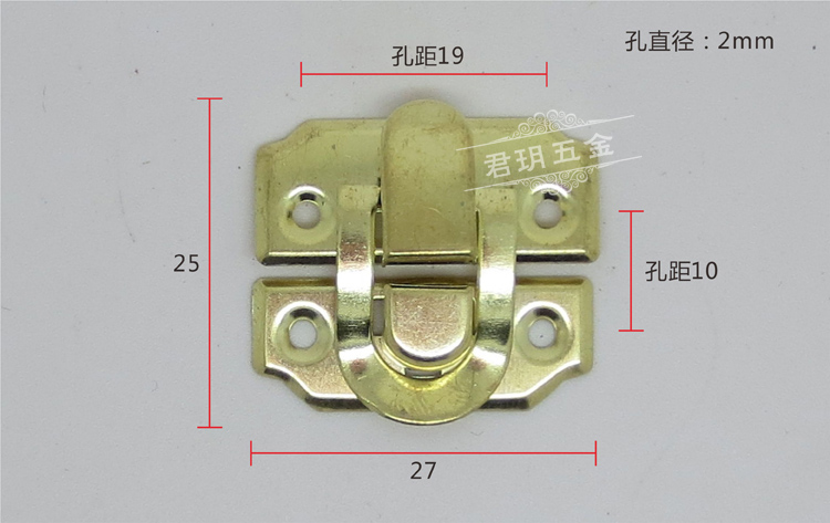2061 gold antique lock button wooden box accessories with ink lock buckle block yuan fab handicrafts (10 packages)