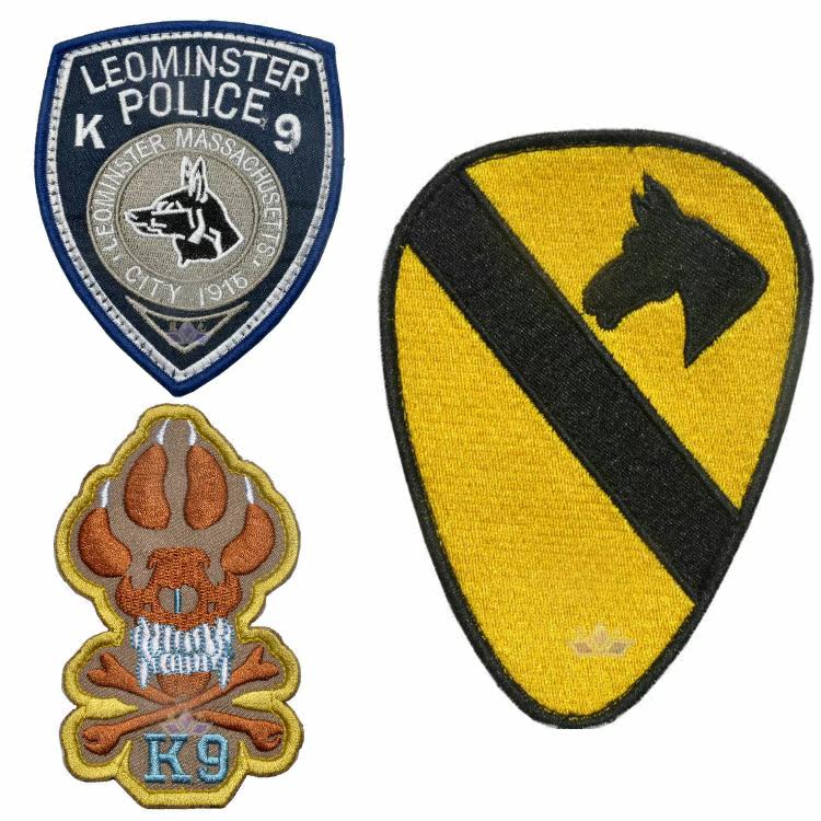 U.S. Knight Police Dog K9 Embroidered Double-sided Velcro Epaulettes Armband Badge Personality Patch Backpack Cloth Badge