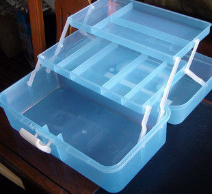 Three-layer toolbox 671 large art supplies toolbox storage box large transparent box
