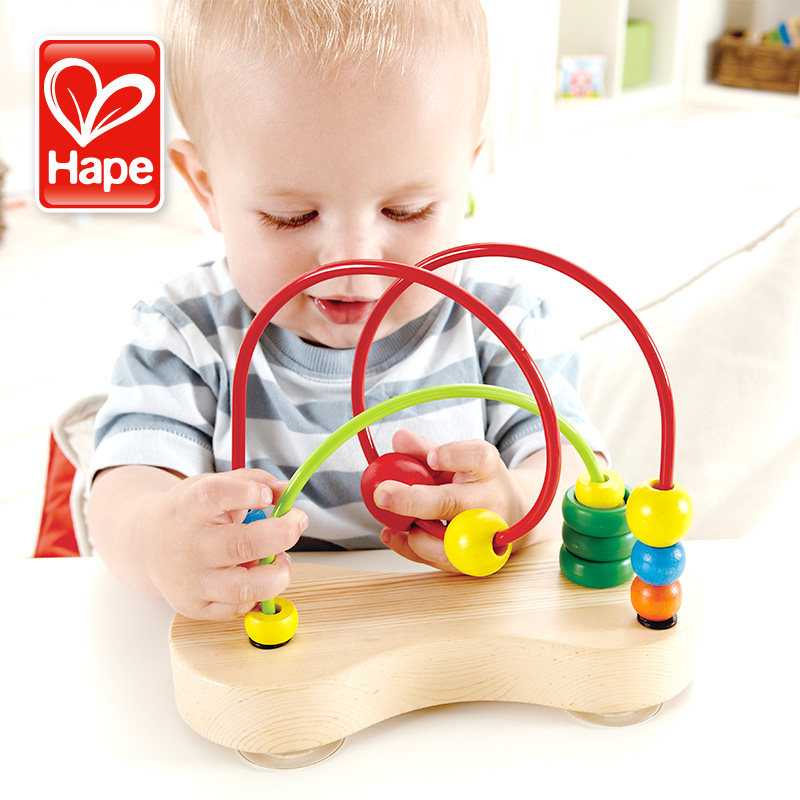 hape children's toys to exercise hands and eyes 1-3 years old baby puzzle creative beading promotion