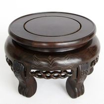 Mahogany carved fish tank base bracket Vase Bonsai round wooden tray solid wooden Buddha statue strange stone base ornaments