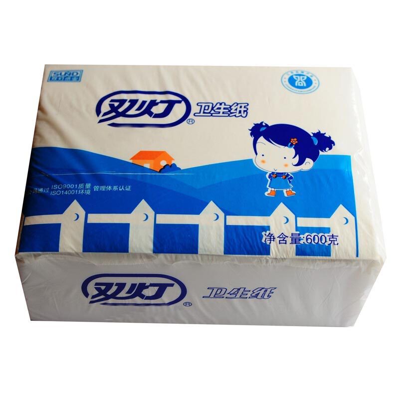 【天猫超市】双灯平板卫生纸白方块600克100%苇草浆草纸厕纸纸巾