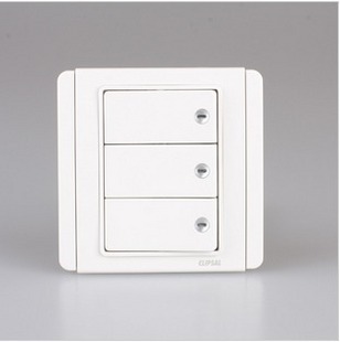 Qisheng E3000 white + white Schneider Qisheng switch socket Three-open single control switch panel