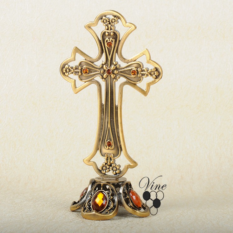 Home of Taiwan Handicraft Ornament Home Ornament Main Gift Gift Cross Swing Piece Ancient Bronze Furnishing