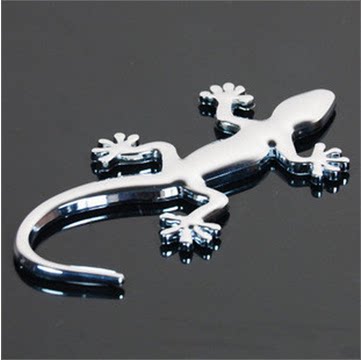 加厚实心不锈钢纯金属壁虎车贴3D立体个性汽车装饰用品庇护贴纸