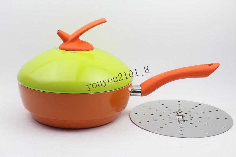 Special offer Ai Shida 24cm non-stick frying pan creative cute pot multi-purpose pot frying soup steamer baby pot