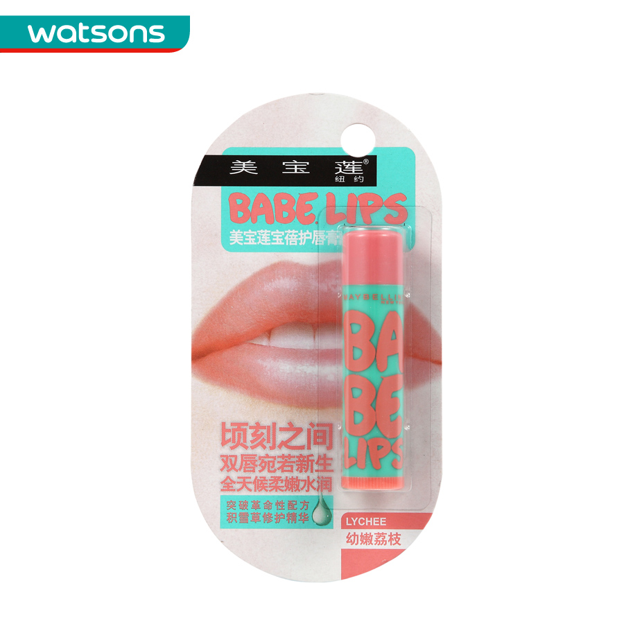 【屈臣氏】美宝莲宝蓓护唇膏-幼嫩荔枝4克Maybelline  润唇