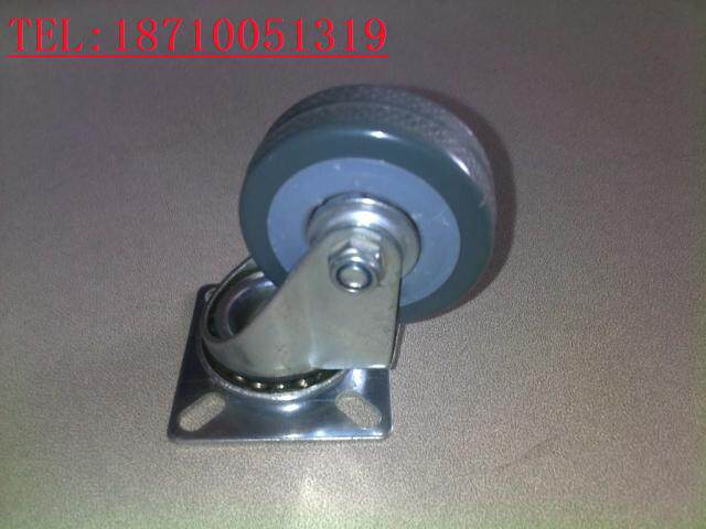 Caster universal wheel gray rubber wheel mute wheel wheel diameter 65mm 2 5 inch steering gray rubber wheel