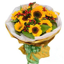  9 sunflower bouquets Shanghai flower express delivery in the same city blessing visit condolences flower express