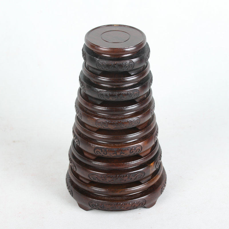 Hao Lin Xuan Black Catali Wood Vase Base Twin Dragon Shaped Base Son Chishstone Base Tea Set Base Seat