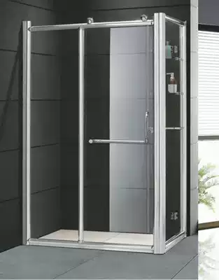 7-shaped shower room square bath room bathroom glass push-pull partition door tempered glass is covered by safety