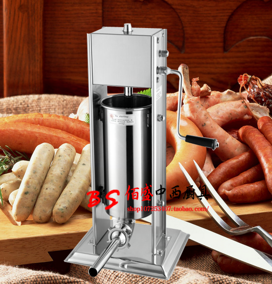 Meihua stainless steel vertical manual sausage filling machine 8L hand-cranked sausage filling machine commercial vertical sausage filling machine