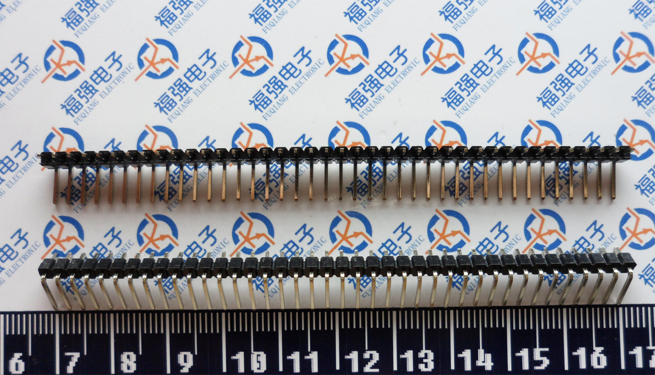 Gilded Positive Bend Needle Single Row Bending Needle Spacing 2 54MM 1*40P Right Angle Single Row Platoon Pin