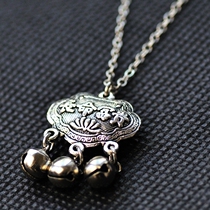 Vintage Chinese Original Handmade Ethnic Ornaments Miao Yin Long Life Lock Necklace Womens Ornaments Wholesale 367B