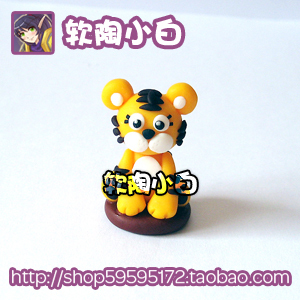 Soft pottery Xiaobai Anime peripherals Soft pottery customization Cartoon animation soft pottery Q version little tiger Finished product