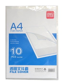 Telepower stationery 5706 single page transparent waterproof file set A4 single folder test paper protective set 10 packages