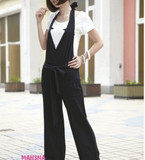 New large size extra large size super thin halter neck jumpsuit pure cotton casual trousers women's pants custom-made