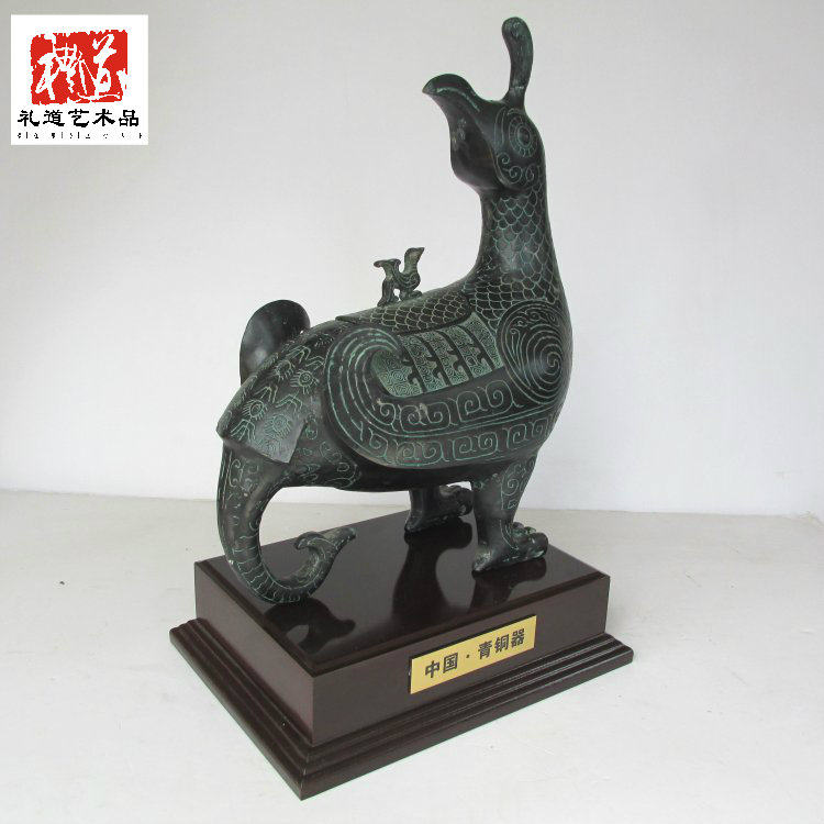 Shanxi Provincial Museum Zhenyuan Treasure Jinhou Bird statue pure copper ornaments Characteristic town house antique bronze craft gift ornaments