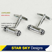 Xingcao ● Korean version of mens black color stone cufflinks Time shuttle cuff studs Business shirt buckle gift box XK1700