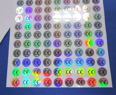 CE laser sticker CE safety certification laser logo sticker laser color change sticker round 10mm