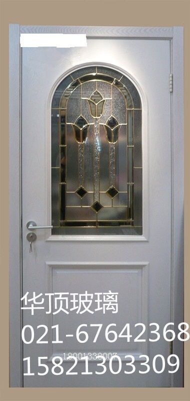 Hollow copper strips inlaid glass wooden door core glass whole closet door glass art glass