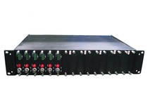 Aluminum alloy luxury version 16-slot plug-in video optical transceiver frame (2u-16 slot dual power supply sleeve)