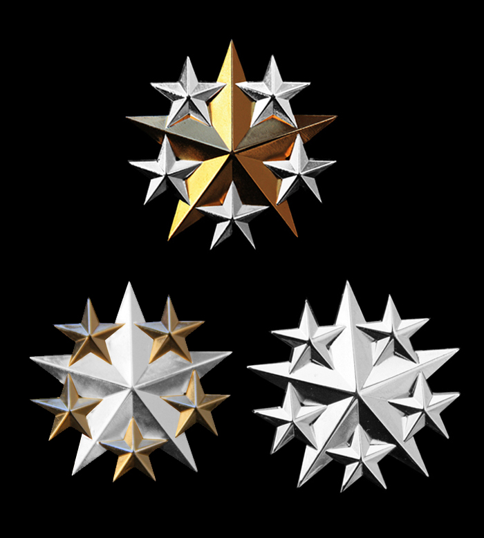 American six-star collar flower 6-star epaulette with the star can be used as a hat emblem