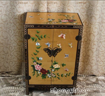 Traditional style antique furniture modern Chinese furniture porch cabinet shoe cabinet storage cabinet storage cabinet gold leaf Peony