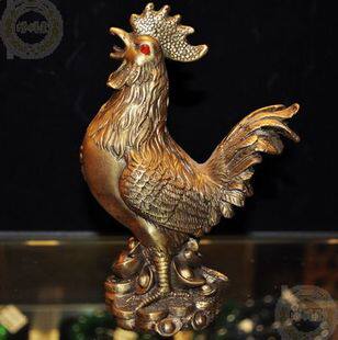 修明堂 13厘米纯铜公鸡 祈福鸡旺财助运化解蜈蚣煞偏桃花 铜鸡