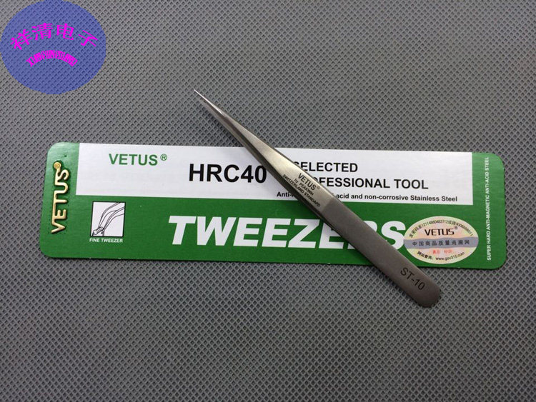 New products VETUS Vetters stainless steel tweezers high elastic precision pointed clips ST-10 No magnetic hardness 40 ° C
