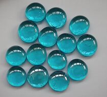 Medium lake blue glass flat bead crystal stone wall stickers Goldfish tank interior decoration stone window stickers sale 5 yuan 70