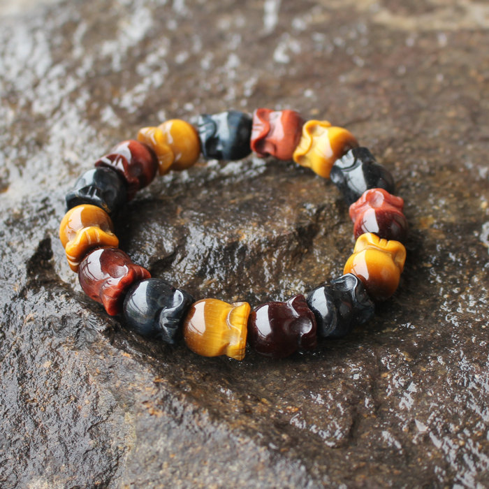 Pure natural non-optimized Tiger Eye Stone Eagle Eye Stone Wood change Stone gold Blue Red 13 * 15mm boutique hand