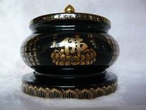 (Black Glazed Heart Sutra incense burner) incense burner porcelain incense burner device Buddha