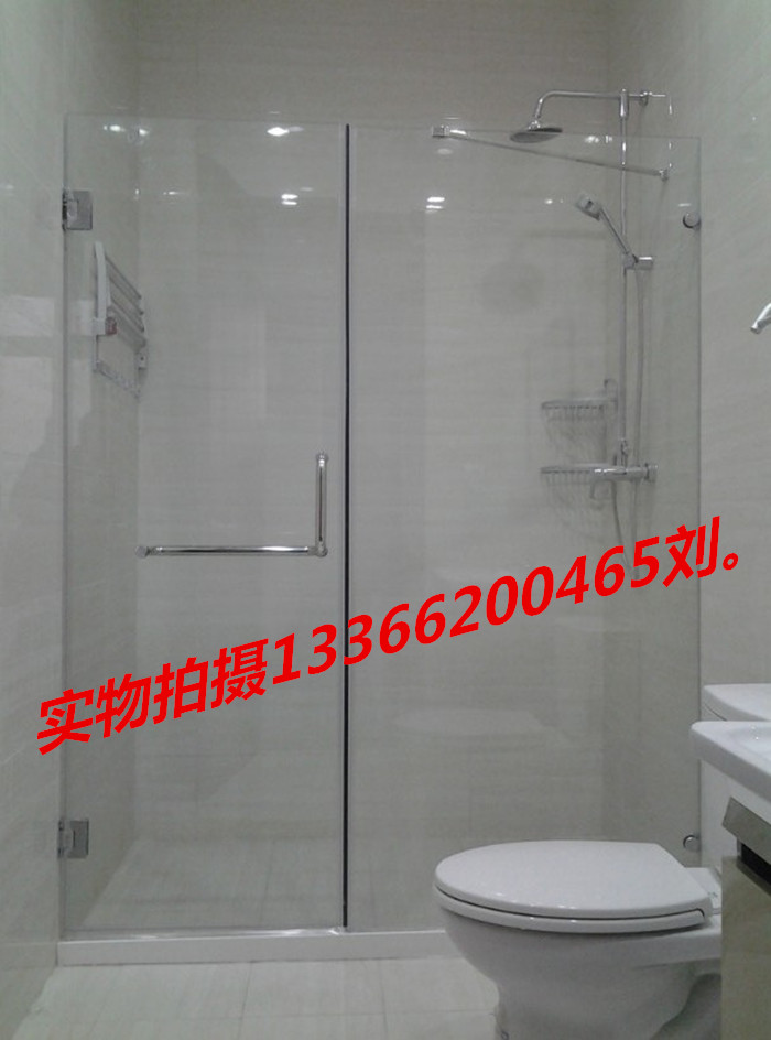 Beijing custom-made overall shower room single-shaped screen bath tempered glass partition dry and wet separation package installation
