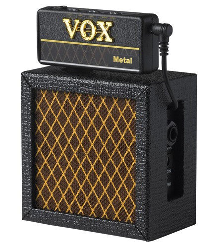 The Vox Amplug Metal+Amplug Cabinet electric guitar portable speaker comes with a warranty card