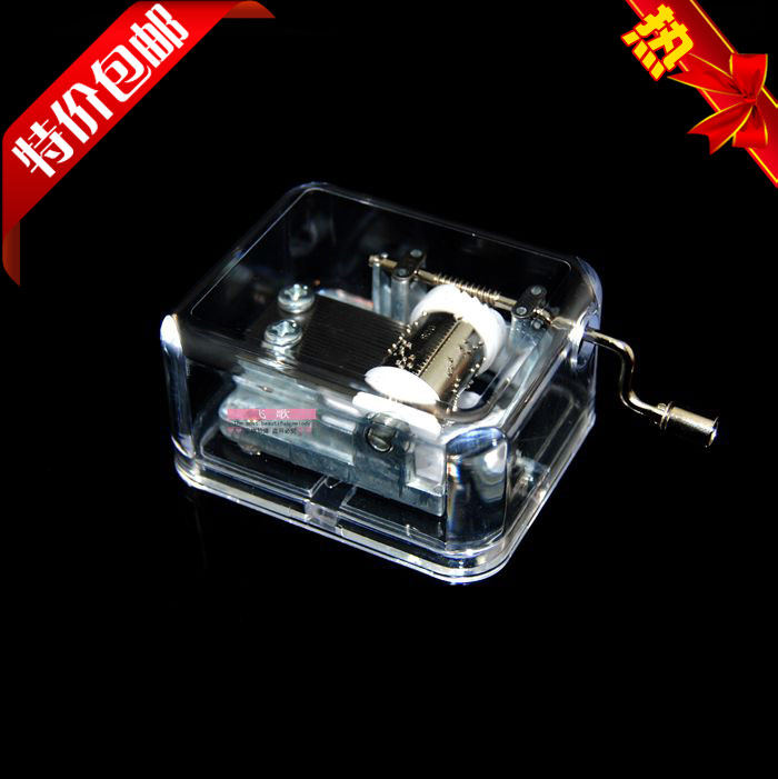 Healing Department hand-cranked Transparent Music Box mini music box Sky City commemorative creative birthday gift children