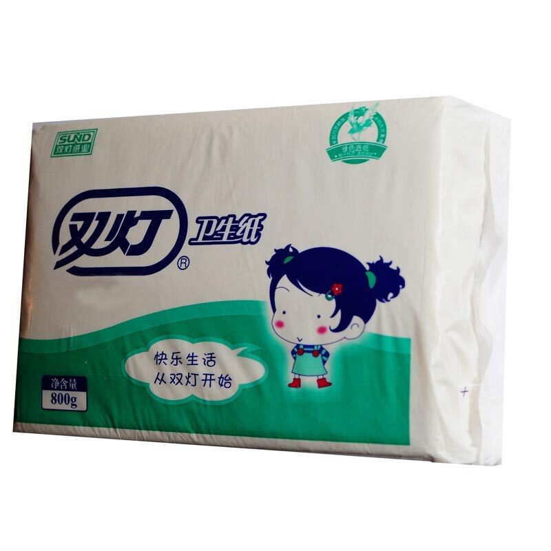 【天猫超市】双灯平板卫生纸白方块纸800克苇草浆草纸厕纸纸巾